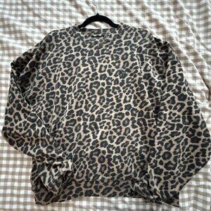 Anine Bing | Miles Sweatshirt | Large | Leopard Print | EUC